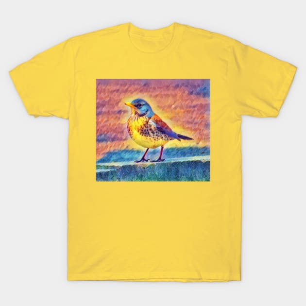 Little bird with yellow T-Shirt by Evgeniya